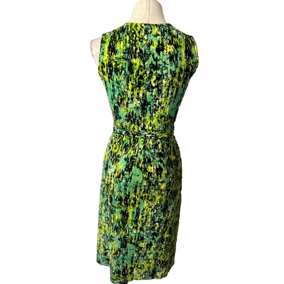 BCBGMaxAzria Meri Dress Black Green S Small Sleeveless Colorful Stretch Sheath - Picture 3 of 10